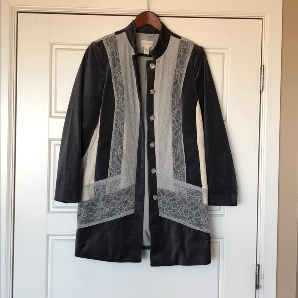 Chicos Gray Dress Jacket